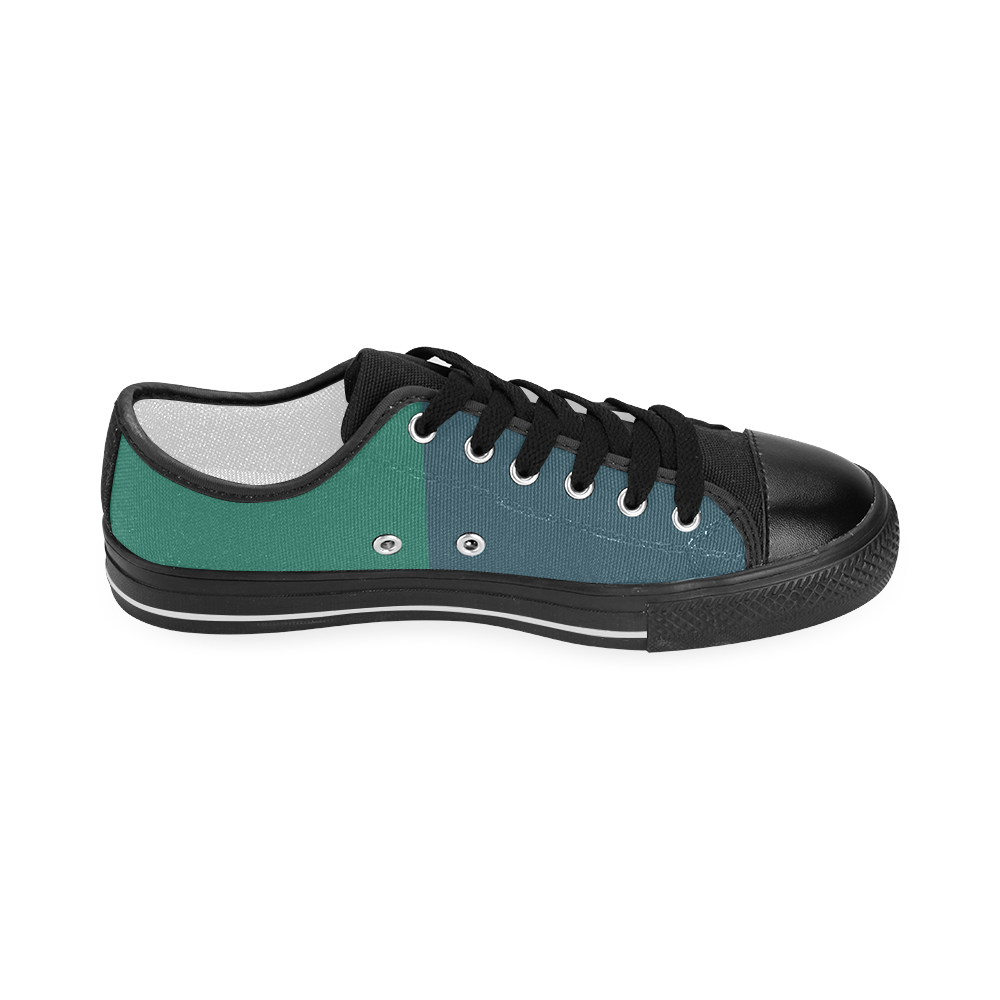 Only two Colors: Dark Blue - Ocean Green Women's Classic Canvas Shoes (Model 018)