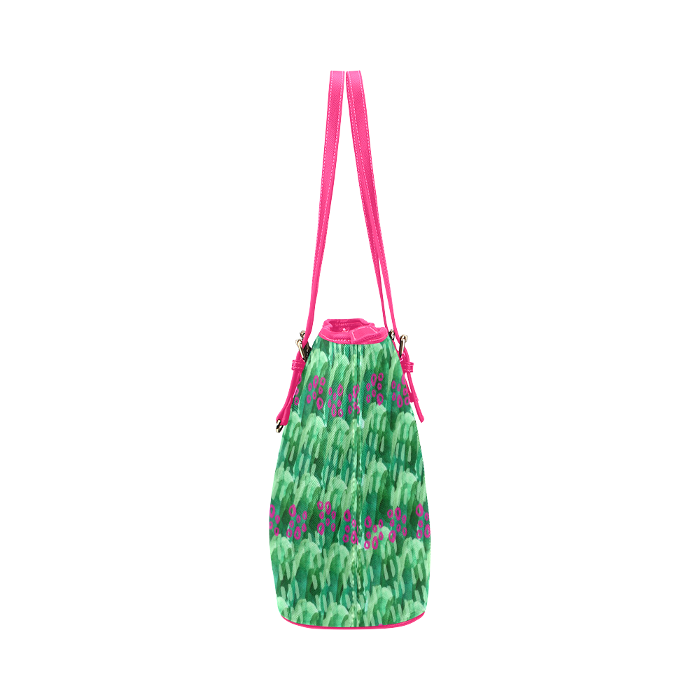 Cactus Garden Leather Tote Bag/Small (Model 1651)