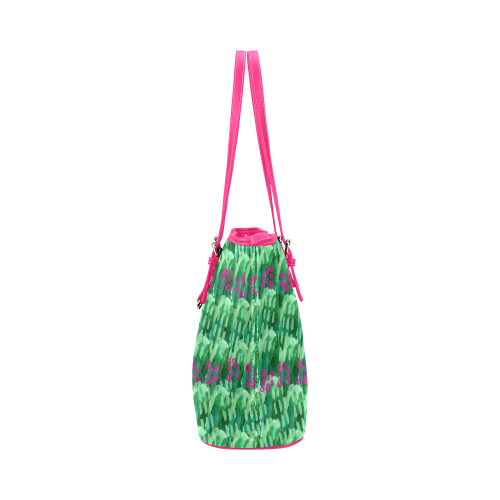 Cactus Garden Leather Tote Bag/Small (Model 1651)
