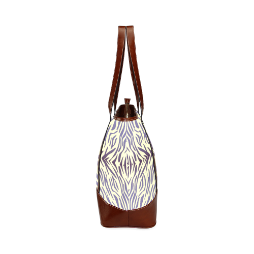 Blue Afternoon Zebra Print Pattern Tote Handbag (Model 1642)