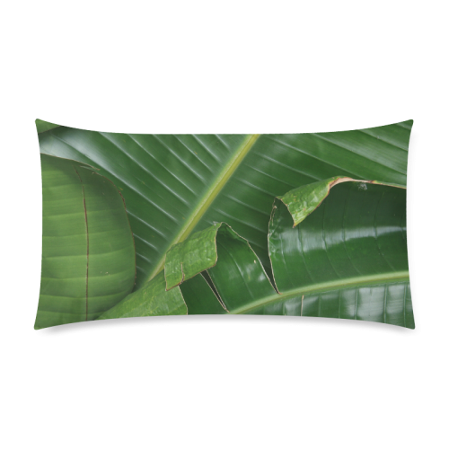 Banana Tree Leaves Custom Rectangle Pillow Case 20"x36" (one side)