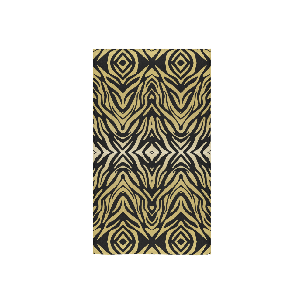 Gold and Black Zebra Print Pattern Custom Towel 16"x28"