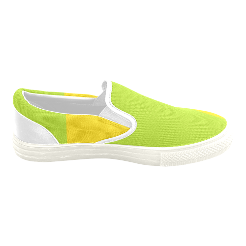 Only two Colors: Sun Yellow - Spring Green Women's Unusual Slip-on Canvas Shoes (Model 019)