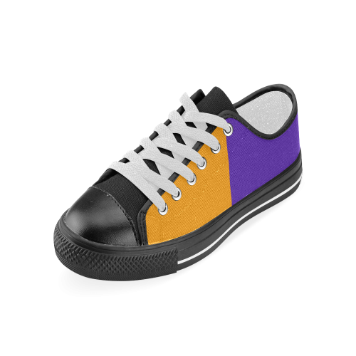 Only Two Colors: Orange - Violet Lilac Women's Classic Canvas Shoes (Model 018)