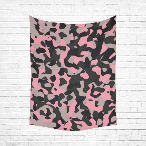 Kitty Camo Cotton Linen Wall Tapestry 60"x 80"