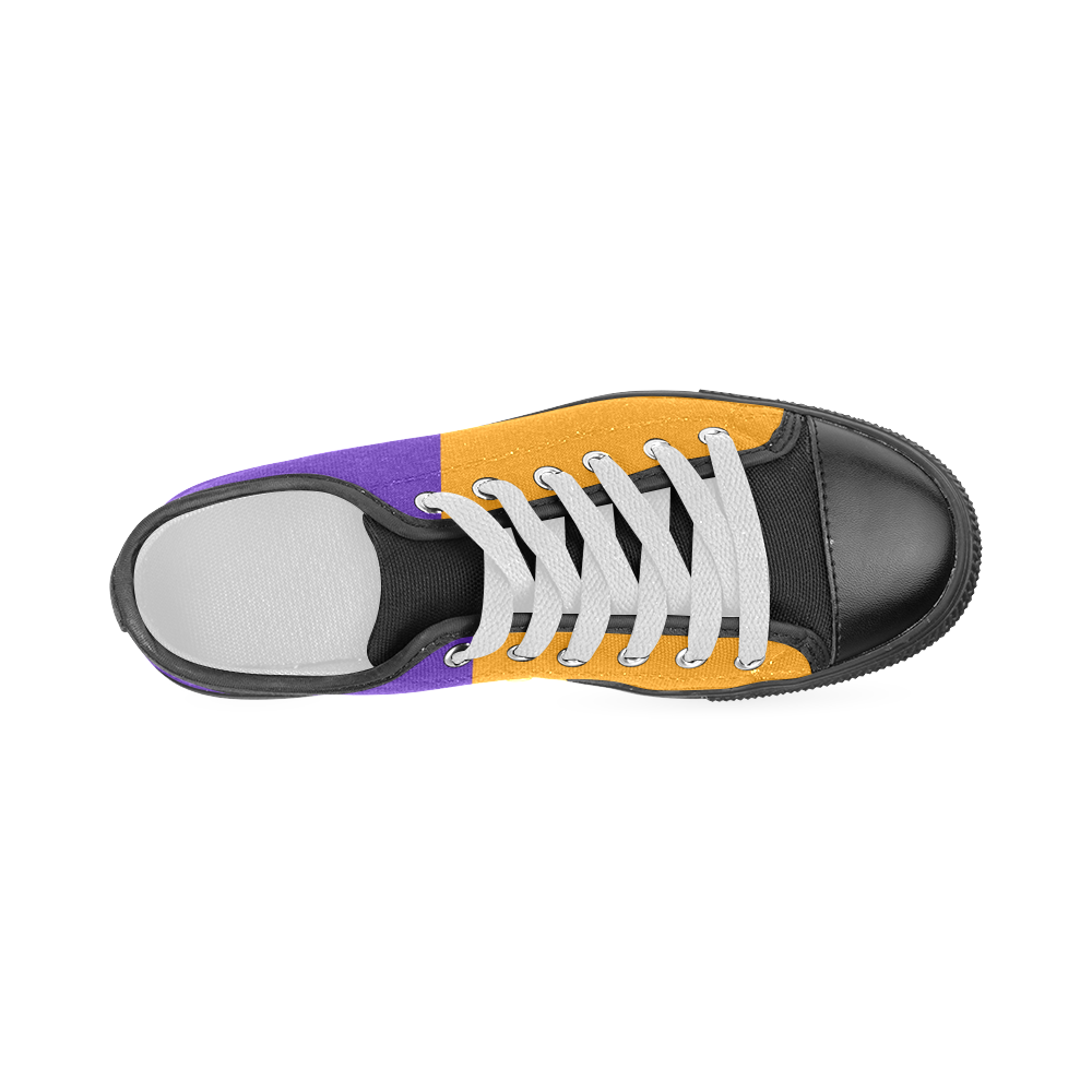 Only Two Colors: Orange - Violet Lilac Women's Classic Canvas Shoes (Model 018)