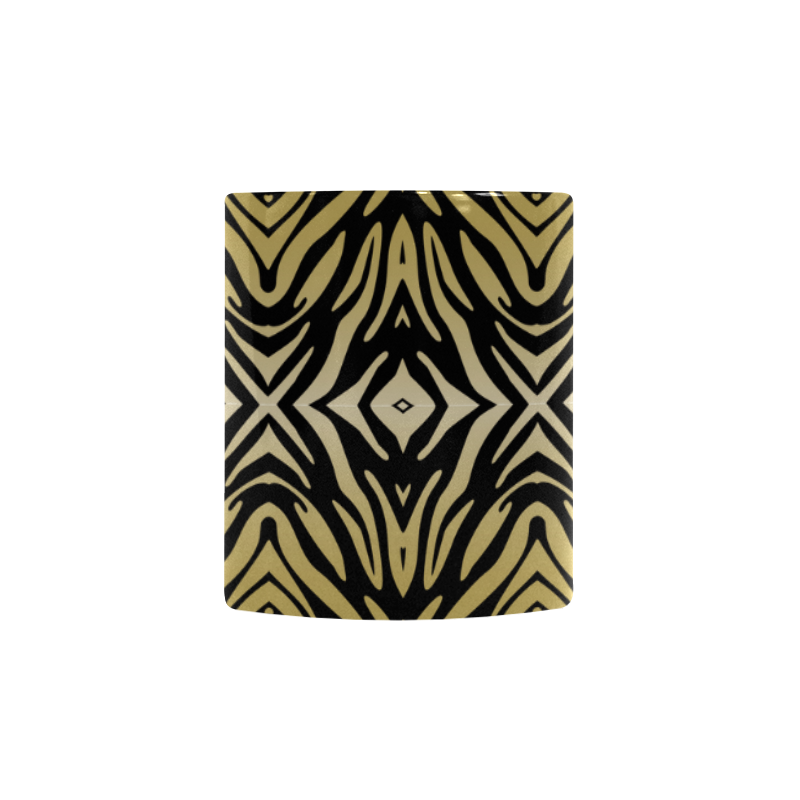 Gold and Black Zebra Print Pattern Custom Morphing Mug
