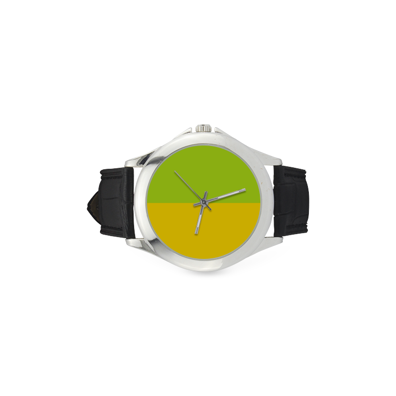 Only two Colors: Sun Yellow - Spring Green Women's Classic Leather Strap Watch(Model 203)
