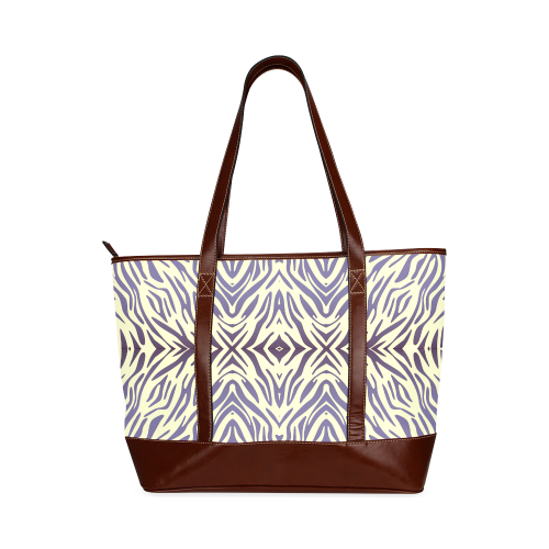 Blue Afternoon Zebra Print Pattern Tote Handbag (Model 1642)