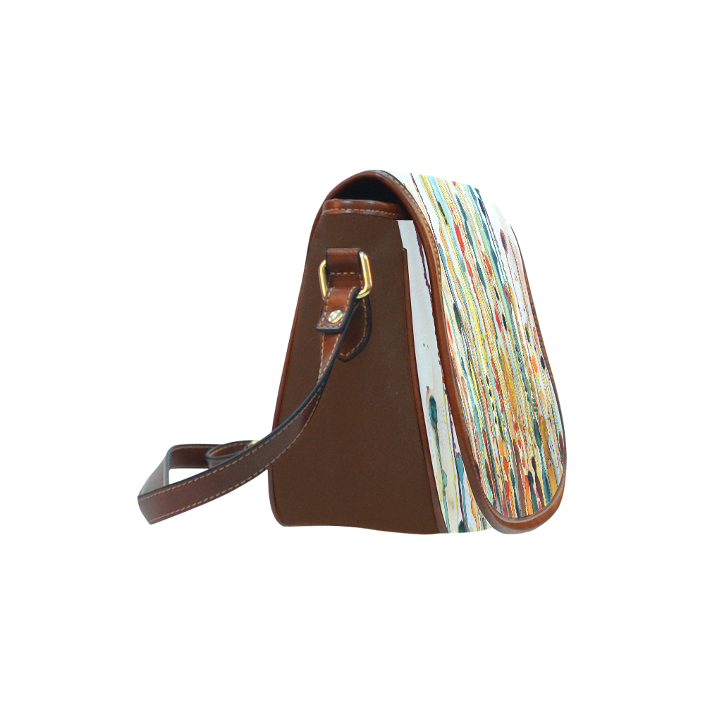 Wildflower saddle bag Saddle Bag/Small (Model 1649) Full Customization