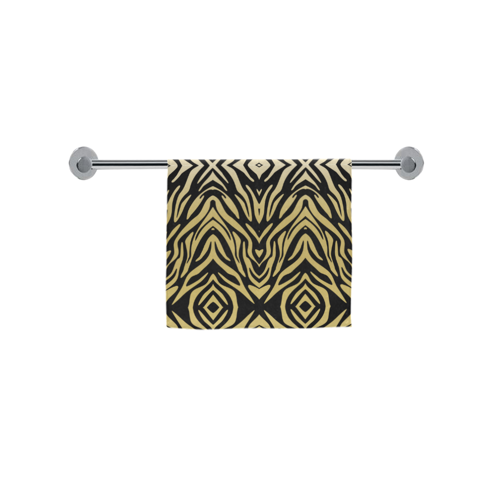 Gold and Black Zebra Print Pattern Custom Towel 16"x28"