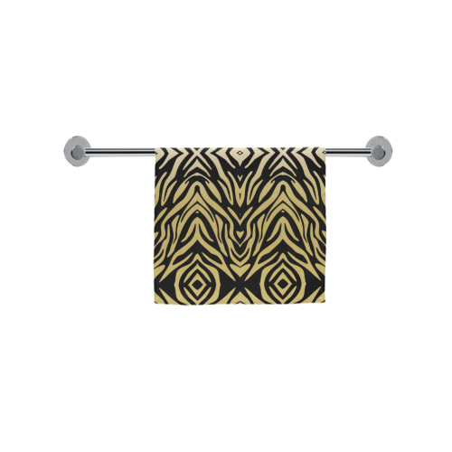 Gold and Black Zebra Print Pattern Custom Towel 16"x28"