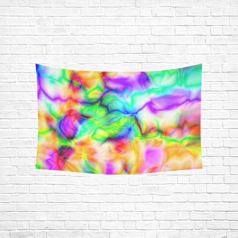 tie dye tropical colorful pattern ZT08 Cotton Linen Wall Tapestry 60"x 40"