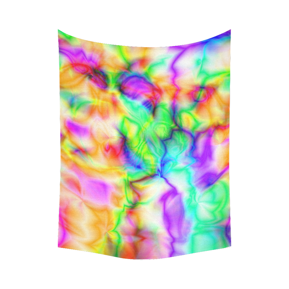 tie dye tropical colorful pattern ZT08 Cotton Linen Wall Tapestry 80"x 60"