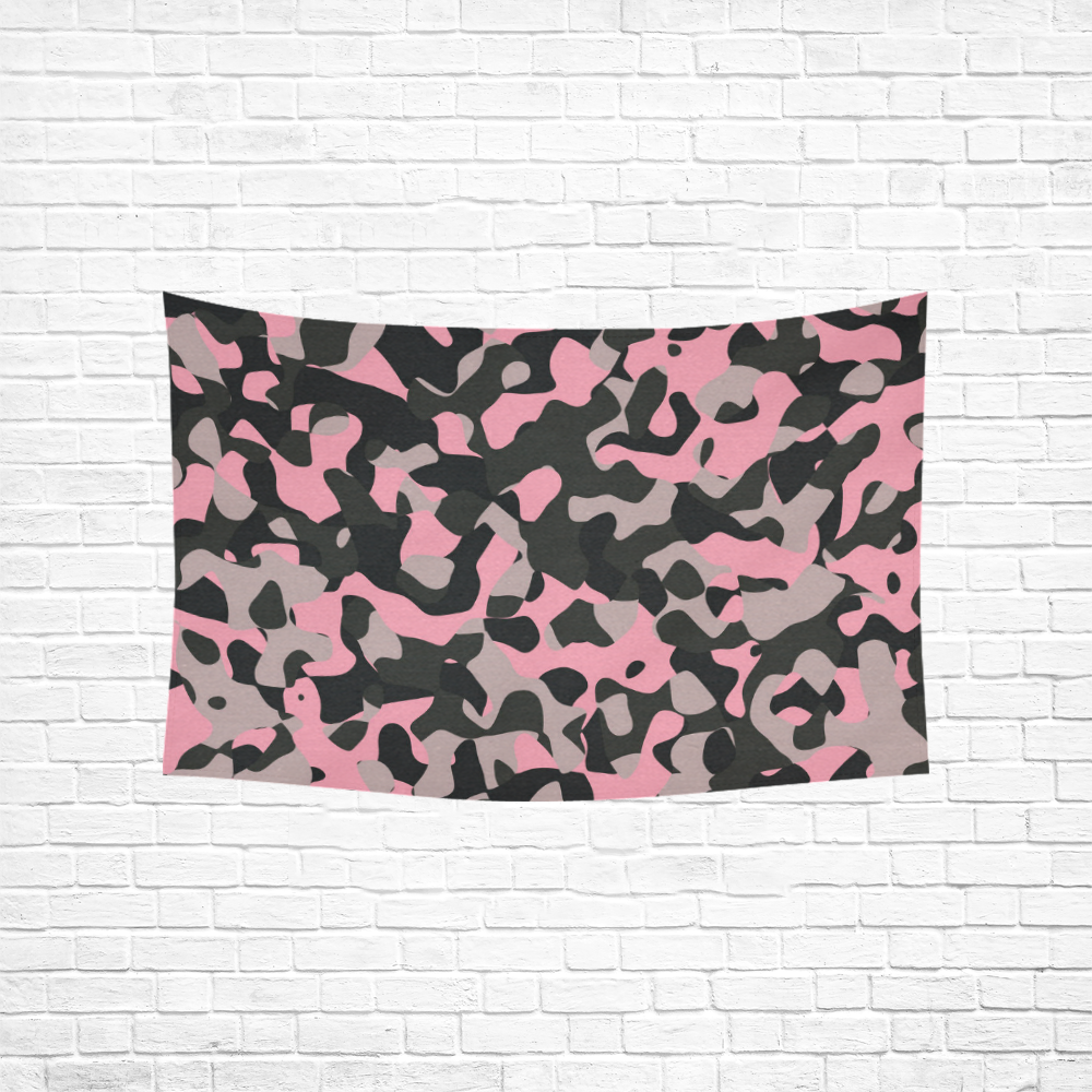 Kitty Camo Cotton Linen Wall Tapestry 60"x 40"