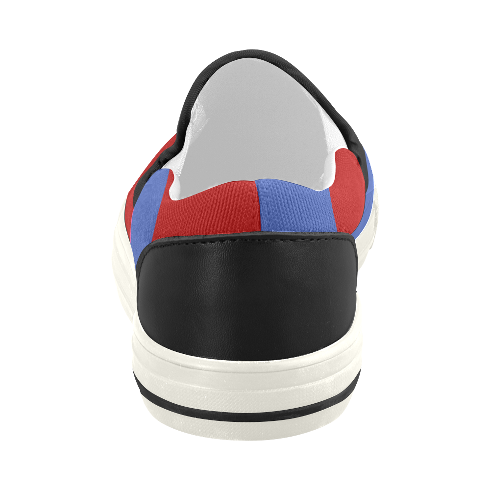 Only two Colors - blue & red Women's Slip-on Canvas Shoes (Model 019)