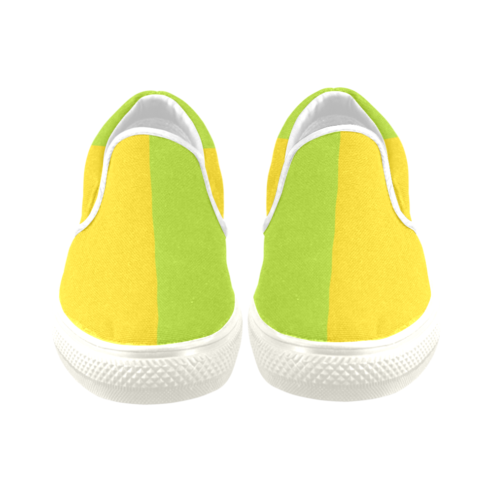 Only two Colors: Sun Yellow - Spring Green Women's Unusual Slip-on Canvas Shoes (Model 019)