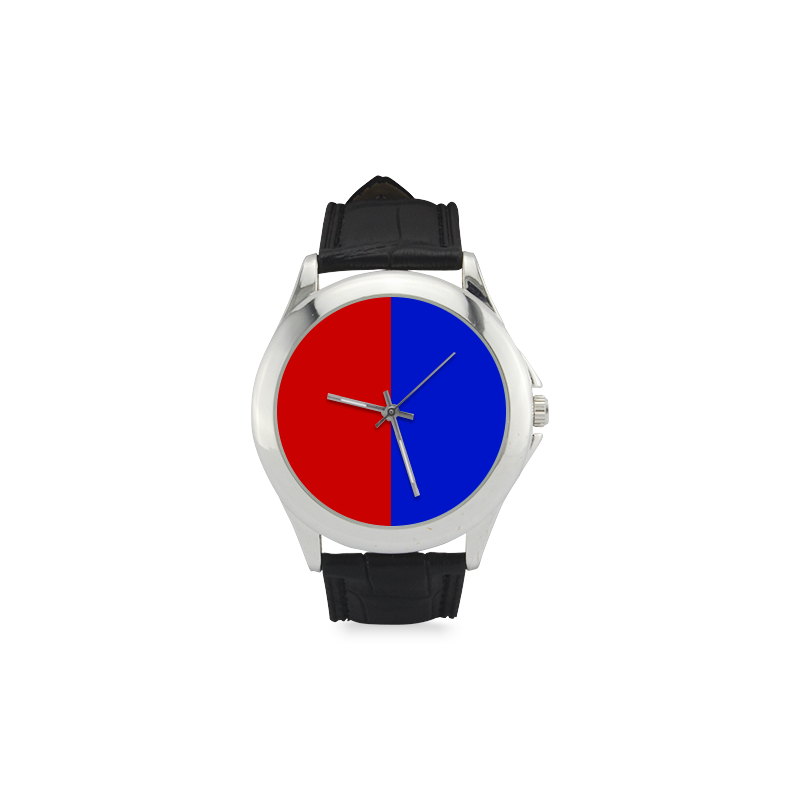 Only two Colors: Fire Red - Royal Blue Women's Classic Leather Strap Watch(Model 203)
