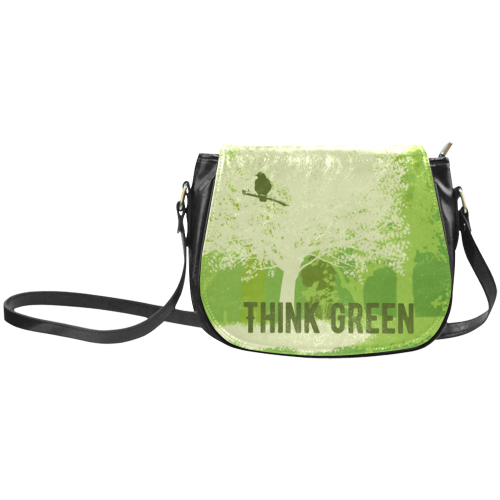 Think Green Nature Save the Earth Vegan Classic Saddle Bag/Large (Model 1648)