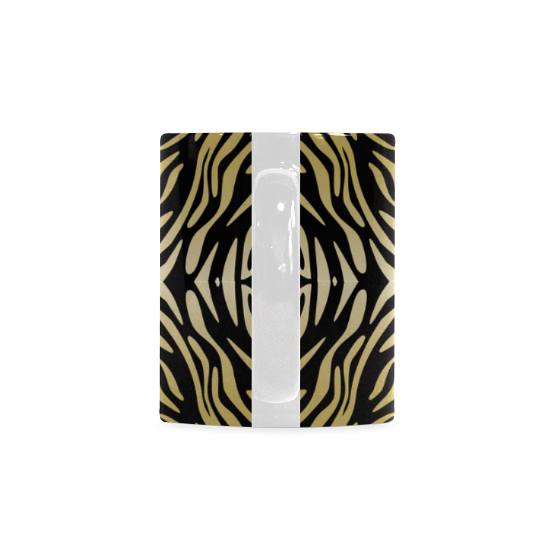 Gold and Black Zebra Print Pattern White Mug(11OZ)