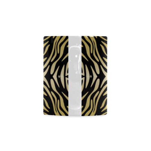 Gold and Black Zebra Print Pattern White Mug(11OZ)