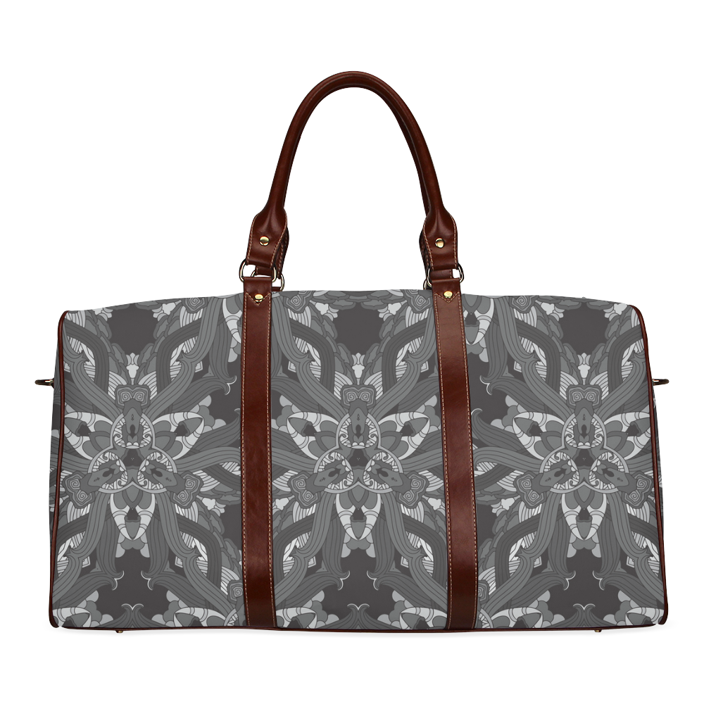 Zandine 0206 dark vintage floral pattern Waterproof Travel Bag/Small (Model 1639)