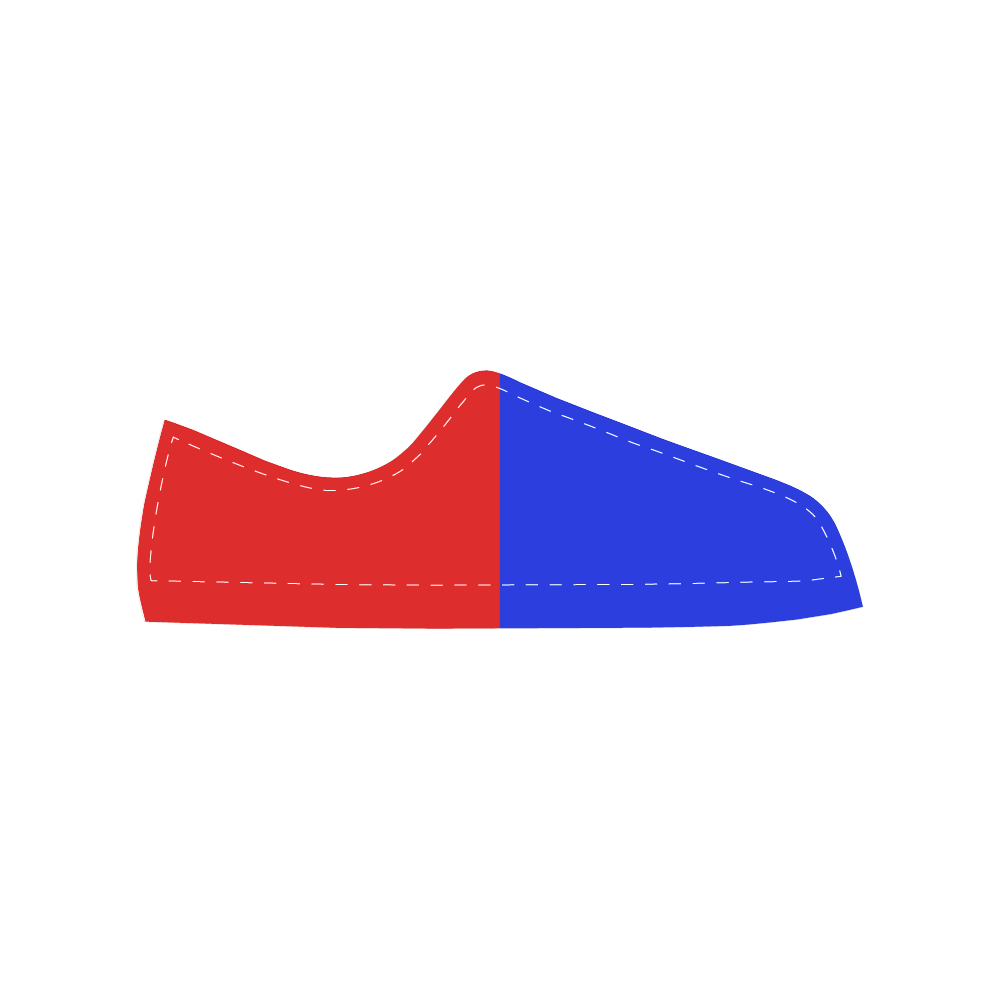 Only two Colors: Fire Red - Royal Blue Men's Classic Canvas Shoes (Model 018)