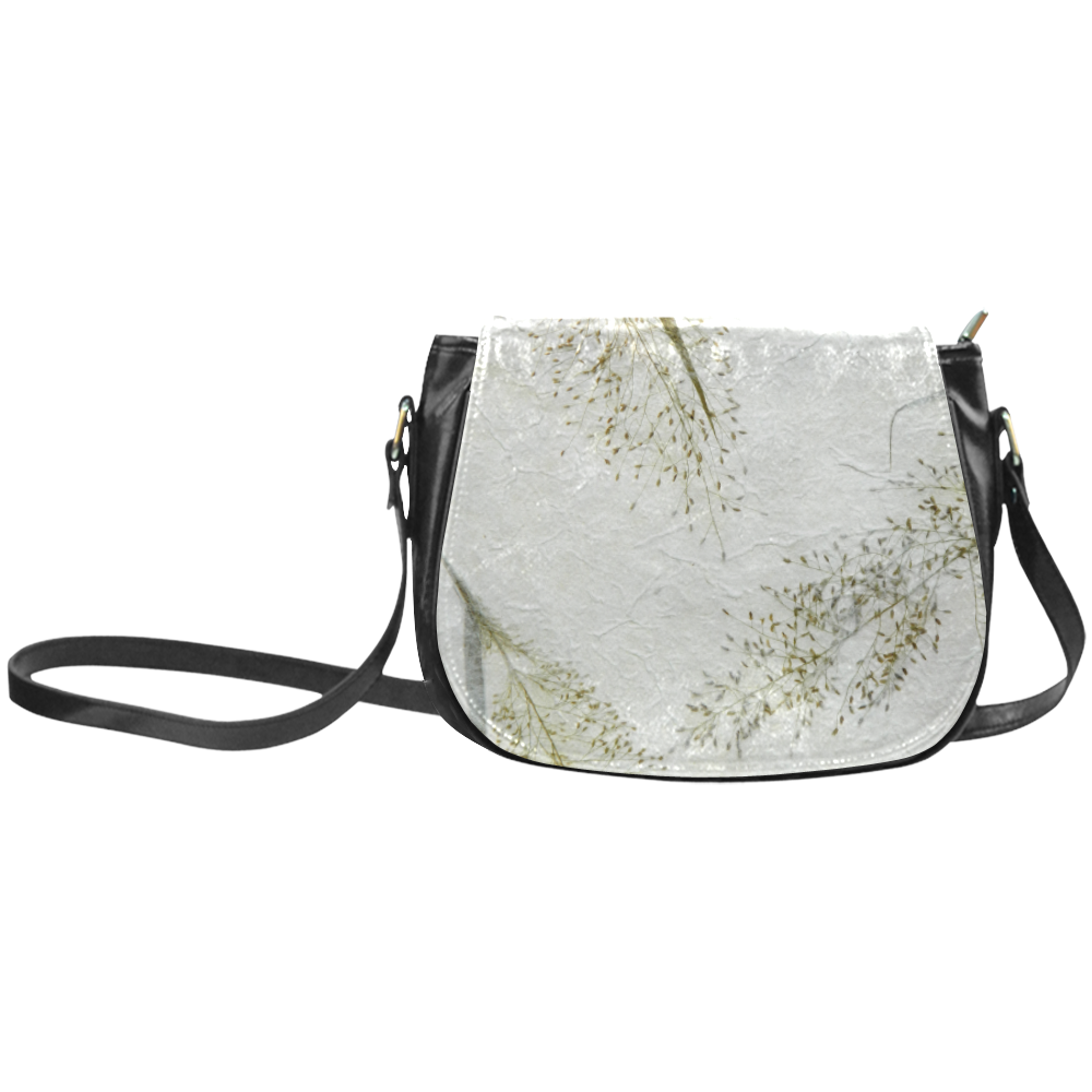Dried Grass white Japanese paper Classic Saddle Bag/Large (Model 1648)