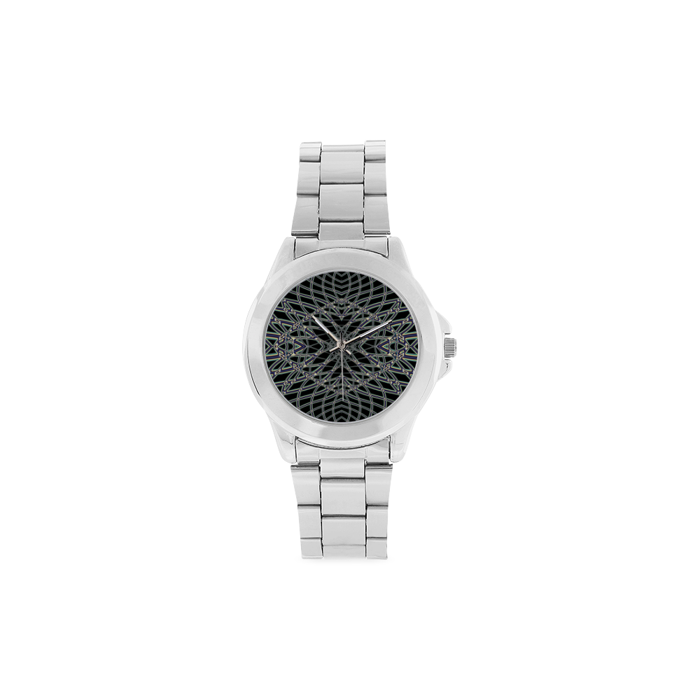 Fishnet Fractal Abstract Unisex Stainless Steel Watch(Model 103)