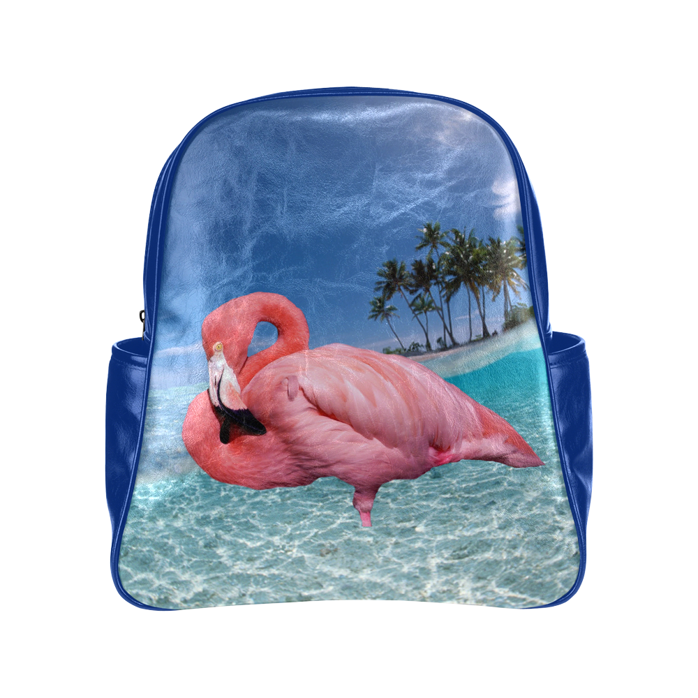 Flamingo and Palms Multi-Pockets Backpack (Model 1636)