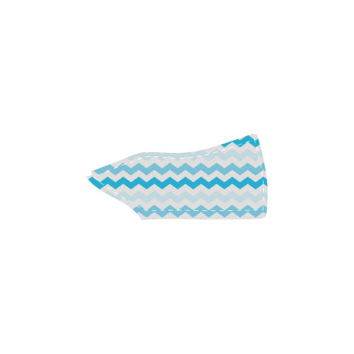 Blue Chevron Pattern Zig Zag Women's Slip-on Canvas Shoes (Model 019)