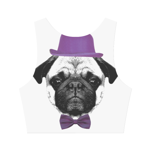 MOPS PUPPY FRENCH BULLDOG Women's Crop Top (Model T42)