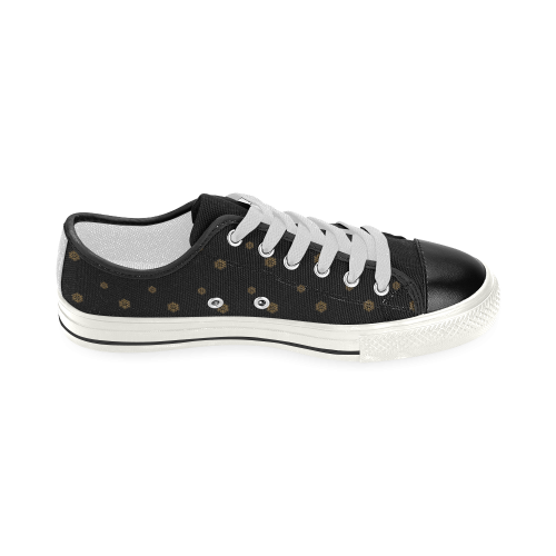 Golden Snowflakes On A Midnight Black Background Women's Classic Canvas Shoes (Model 018)