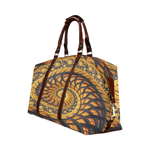 Spiral Yellow and Black Staircase Fractal Classic Travel Bag (Model 1643)