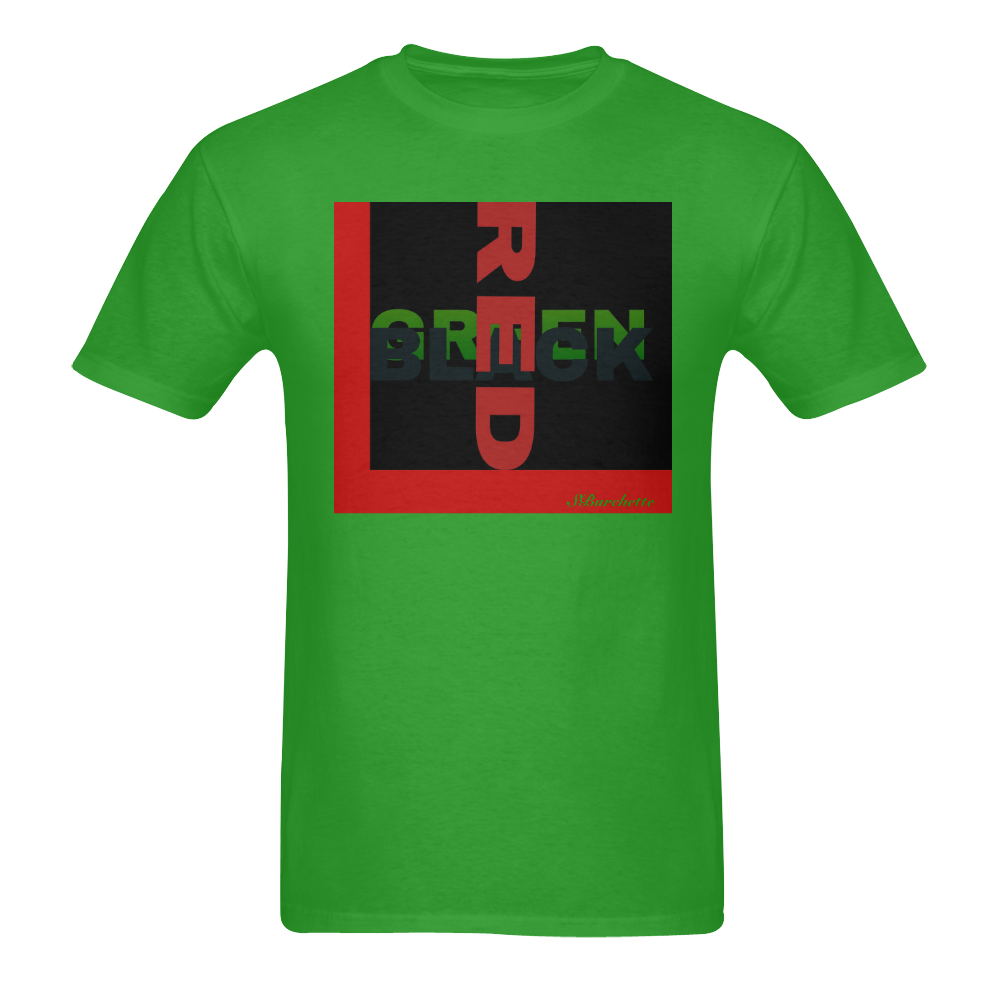 Red Black and green5 Men's T-Shirt in USA Size (Two Sides Printing)