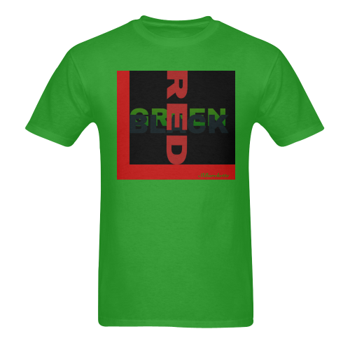 Red Black and green5 Men's T-Shirt in USA Size (Two Sides Printing)