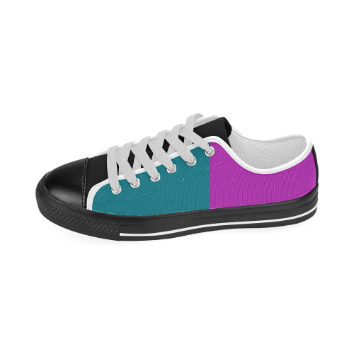 Only two Colors: Petrol Blue - Magenta Pink Men's Classic Canvas Shoes (Model 018)