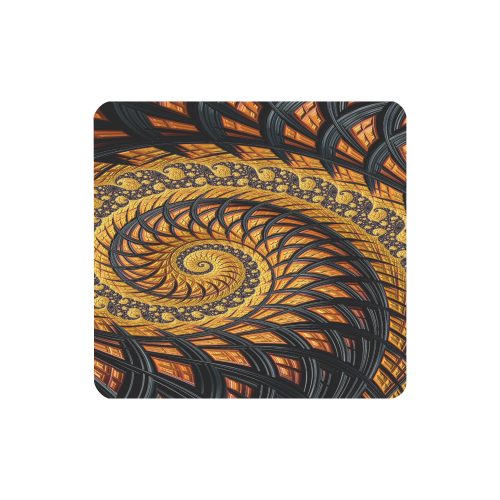 Spiral Yellow and Black Staircase Fractal Women's Clutch Wallet (Model 1637)