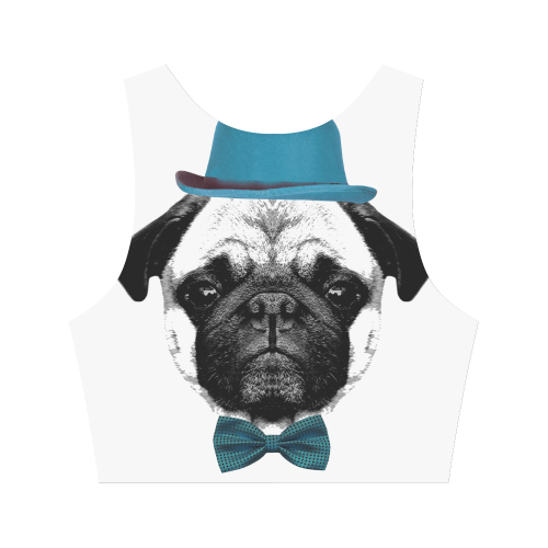 MOPS PUPPY FRENCH BULLDOG Women's Crop Top (Model T42)