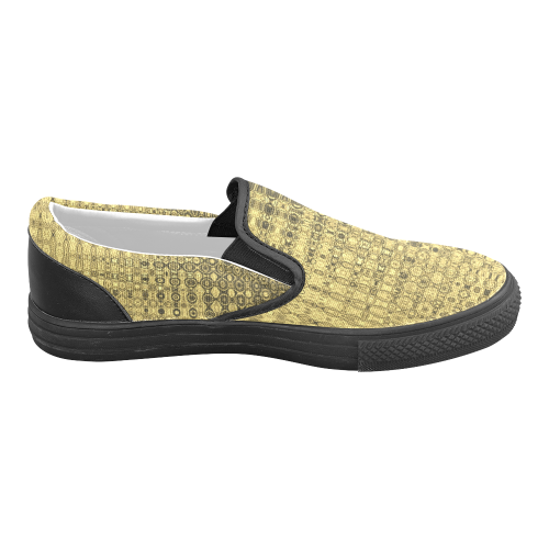 LUXURY GOLD OPTIC Women's Unusual Slip-on Canvas Shoes (Model 019)