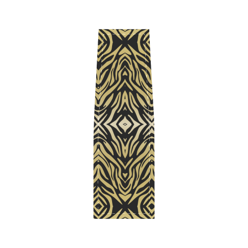 Gold and Black Zebra Print Pattern Saddle Bag/Large (Model 1649)