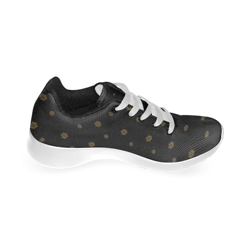 Golden Snowflakes On A Midnight Black Background Men’s Running Shoes (Model 020)