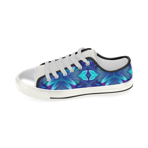 Blue Elegance Fractal Abstract Women's Classic Canvas Shoes (Model 018)