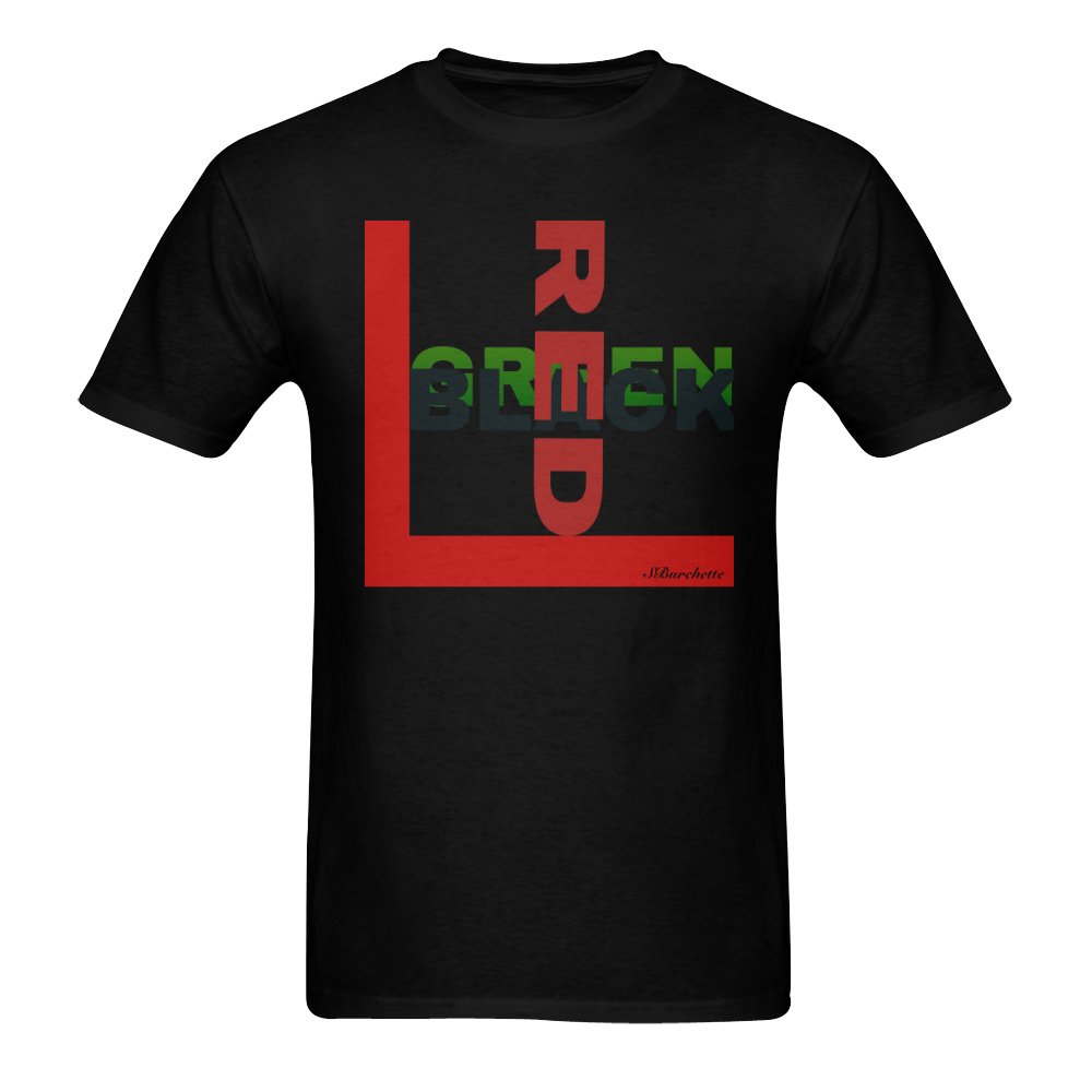 Red Black and green1 Men's T-Shirt in USA Size (Two Sides Printing)
