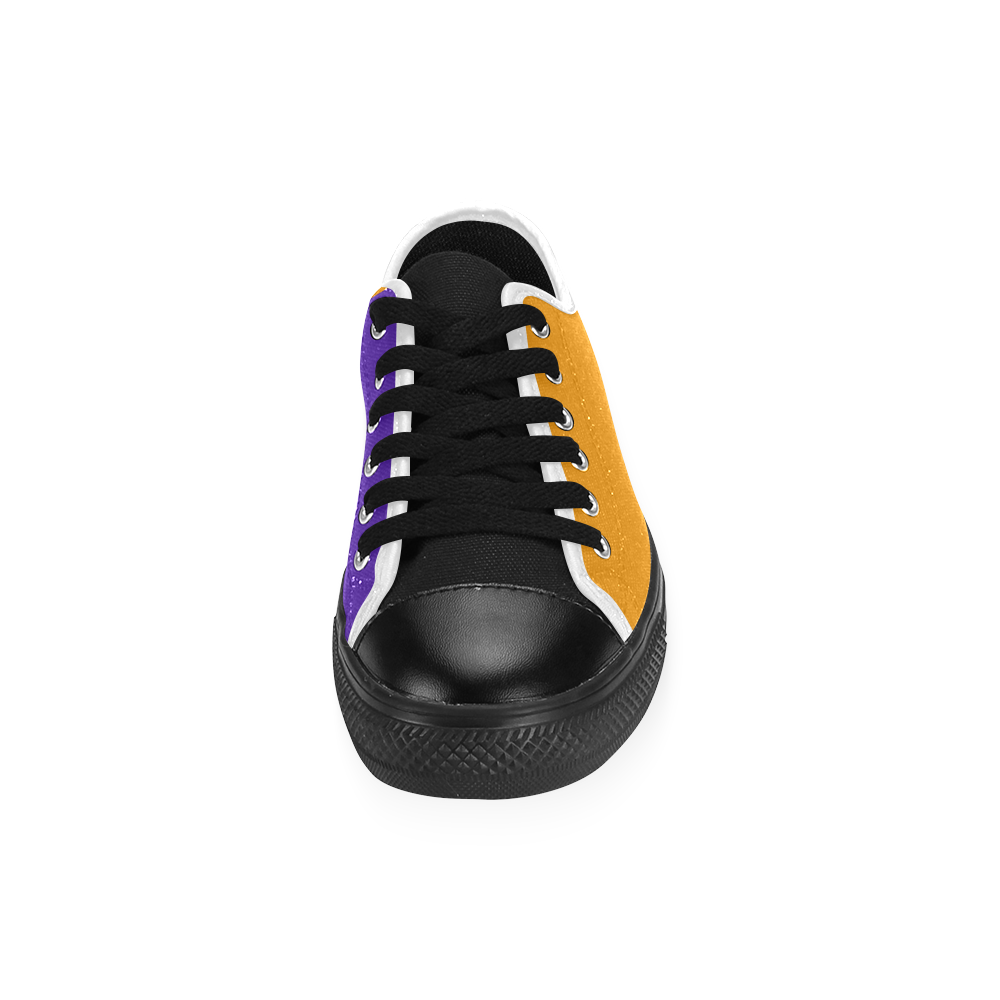 Only Two Colors: Orange - Violet Lilac Men's Classic Canvas Shoes (Model 018)