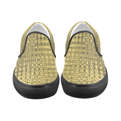 LUXURY GOLD OPTIC Women's Unusual Slip-on Canvas Shoes (Model 019)