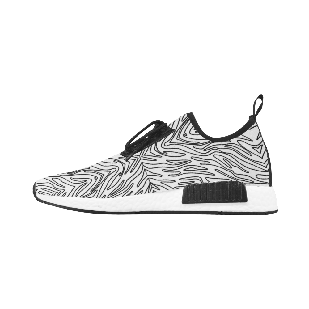 Black and White Zebra Print Pattern Men’s Draco Running Shoes (Model 025)