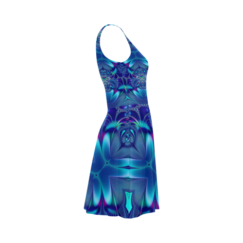 Blue Elegance Fractal Abstract Atalanta Sundress (Model D04)