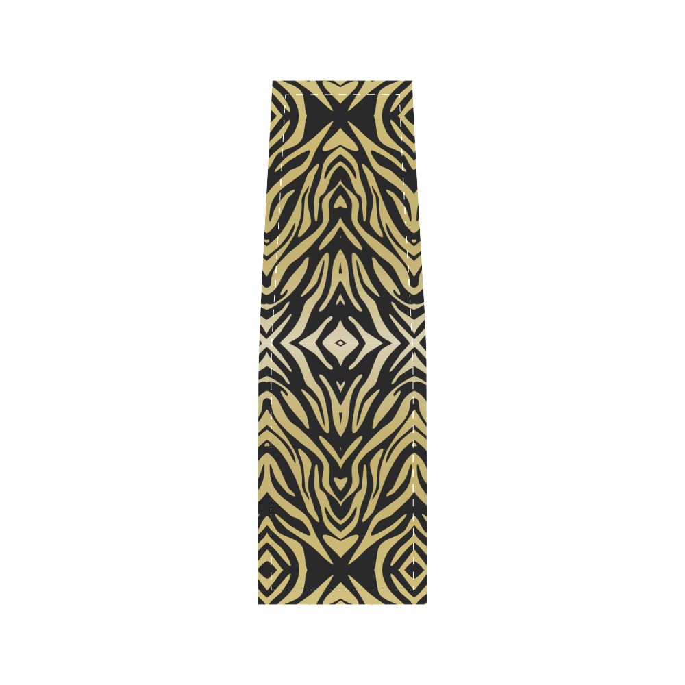 Gold and Black Zebra Print Pattern Saddle Bag/Small (Model 1649) Full Customization