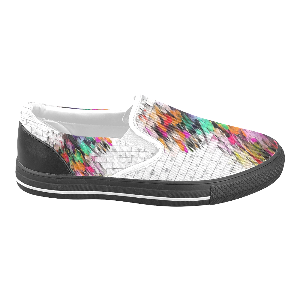 Wall of Color by Nico Bielow Women's Unusual Slip-on Canvas Shoes (Model 019)